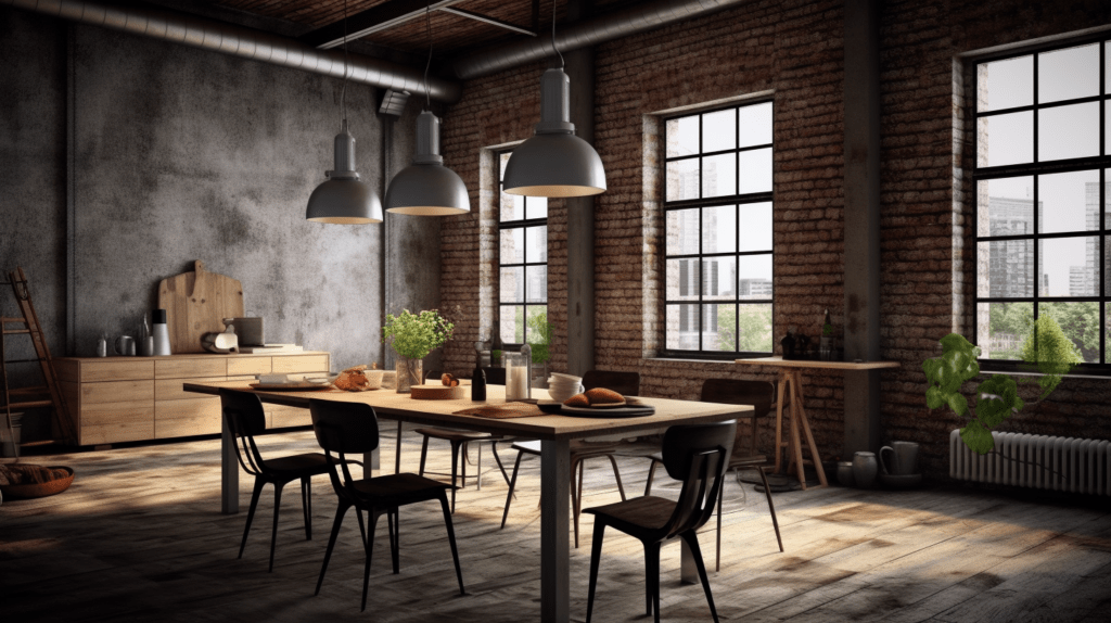 "To zapierające dech w piersiach zdjęcie ukazuje połączenie technologii i designu we współczesnych rozwiązaniach oświetlenia przemysłowego. Zauważ ciepłe, a jednocześnie solidne światło emanujące z tych wydajnych lamp przemysłowych. Te unikalne oprawy oświetleniowe nie tylko zapewniają efektywne rozproszenie światła, ale także dodają charakteru każdemu przestrzeni przemysłowej, nadając jej niepowtarzalny klimat."