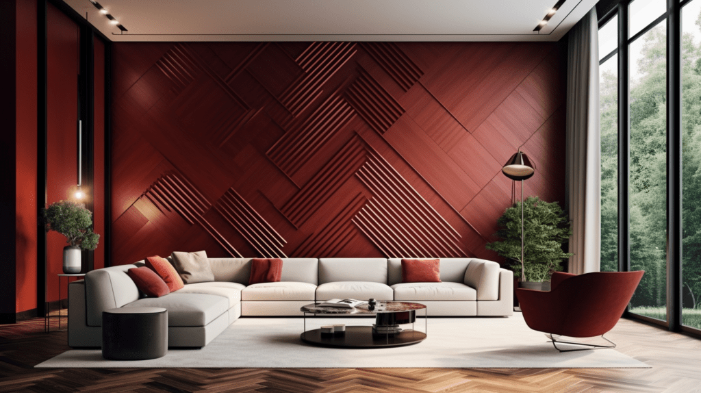 Obraz paneli ścienych, które tworzą unikalny i stylowy wygląd wnętrza
