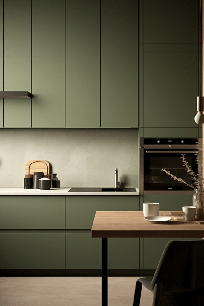 Nowoczesna zielona kuchnia